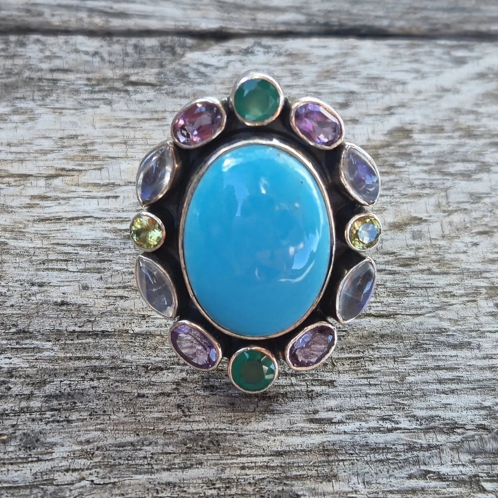 Nicky Butler RAJ LIMITED EDITION 925 Sterling Silver Turquoise Designer Ring 🩵 - Picture 9 of 15